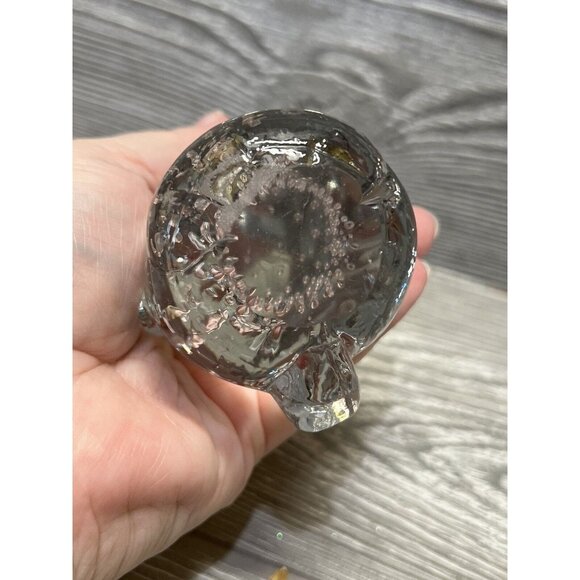 Vintage Droopy Ear Dog Figurine Clear Crystal Glass Paperweight 4.5” Bubbles - Picture 7 of 8